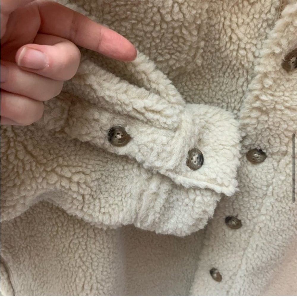 Polo Ralph Lauren Oversized Sherpa Fleece Button Up Shacket Jacket M - Picture 7 of 14